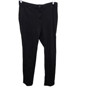 Chico’s Ponte Work Pants Size 10 1.5 Black Brown Career Trousers